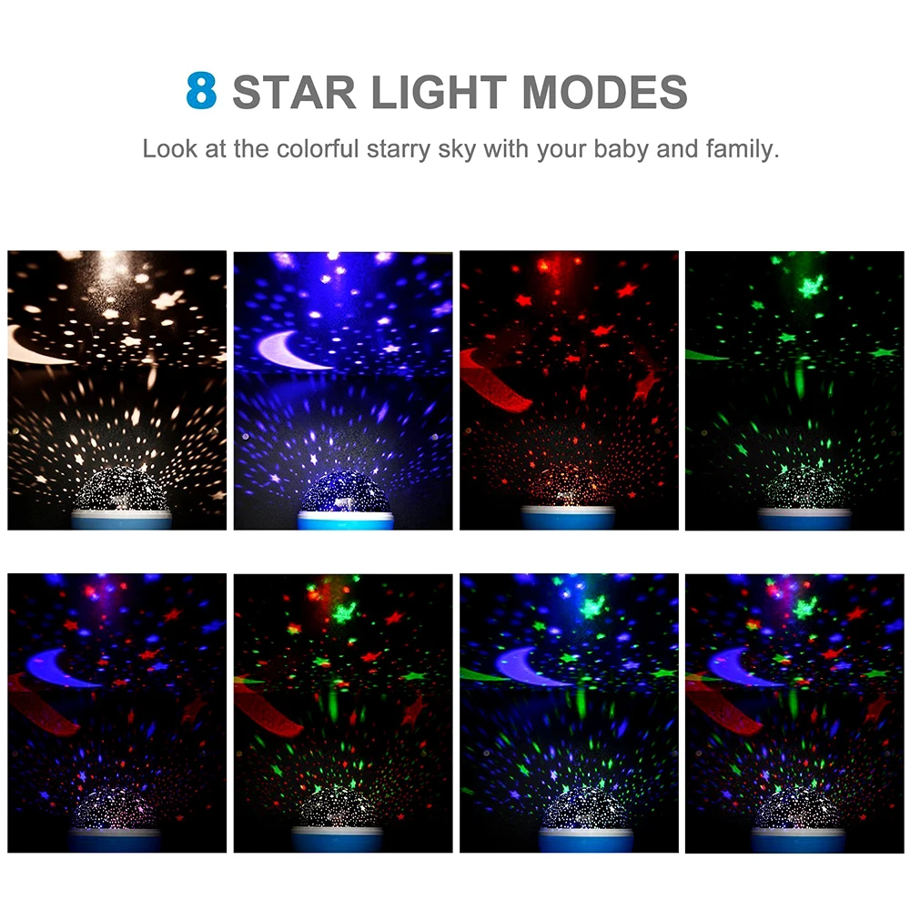 Starry โปรเจคเตอร์ Night Light หมุน Moon Galaxy โคมไฟบ้านห้องนอนเด็กโคมไฟตกแต่งคริสต์มาสไฟสําหรับของขวัญเด็ก