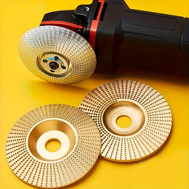 木工研削ディスク 3 点セット 幅 100 ミリメートル/16 ミリメートル金属穴湾曲ベベルデザイン電動グラインダー研削ディスク木材切断彫刻研磨ツールセット