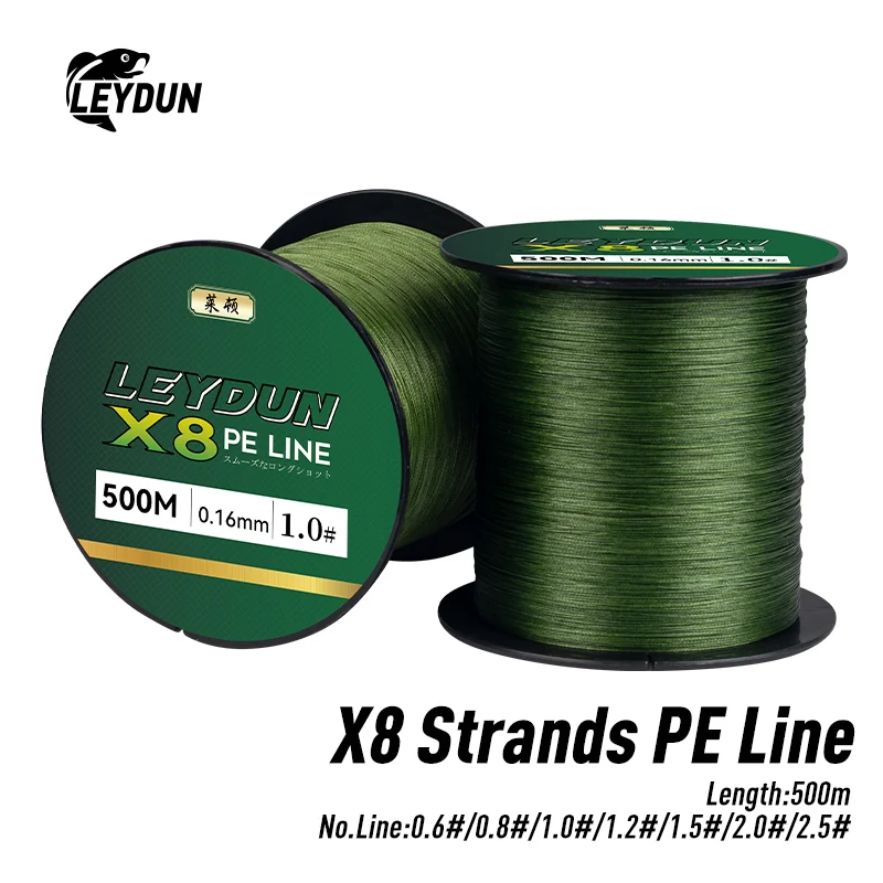 Leydun 500m micro novas linhas de pesca 8 fios trançados pe japão suave multifilamento linha mar pesca carpa voar fio linha ferramenta