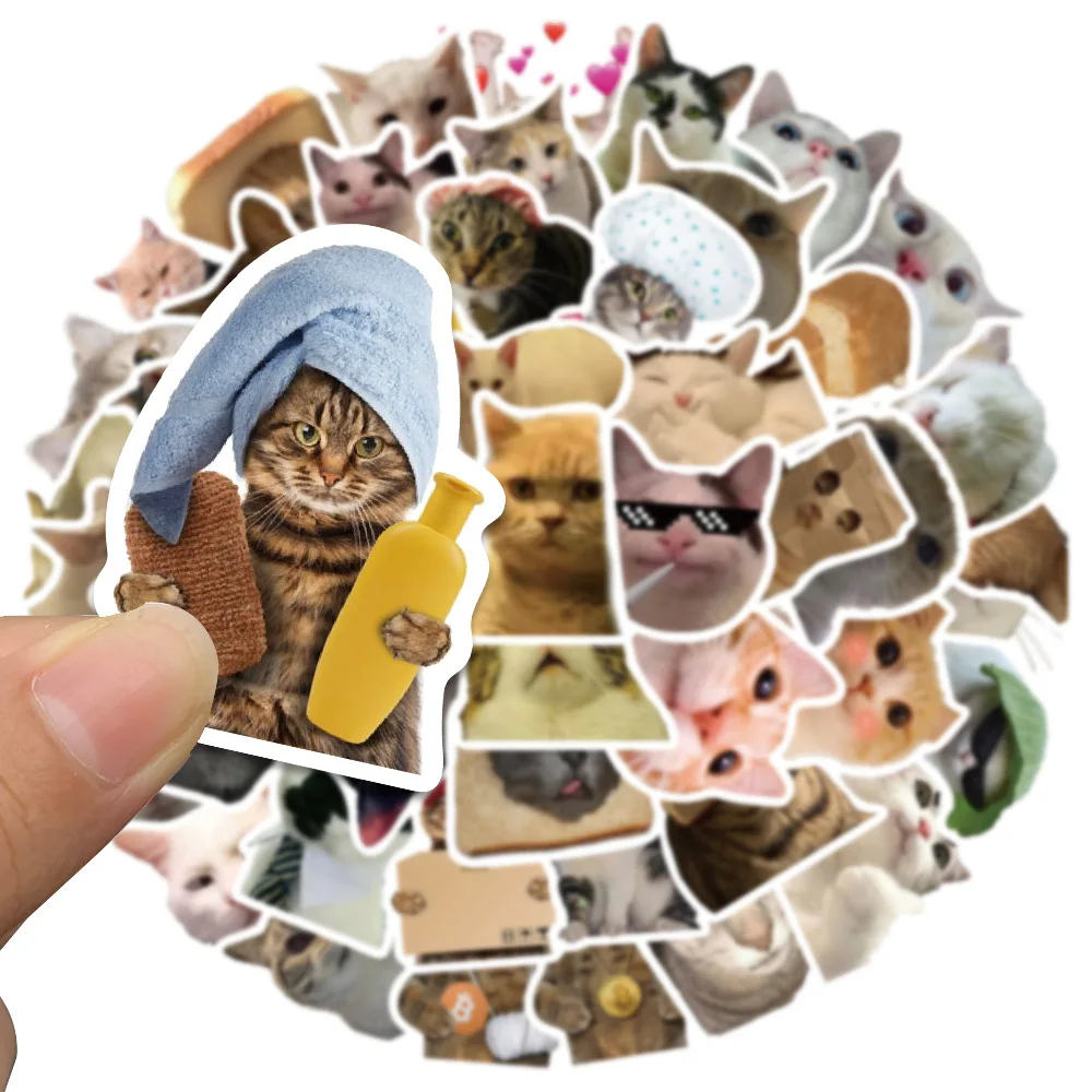 Engraçado gato meme animais adesivos kawaii gatos graffiti decalques scrapbooking notebook bagagem portátil skate adesivo brinquedo