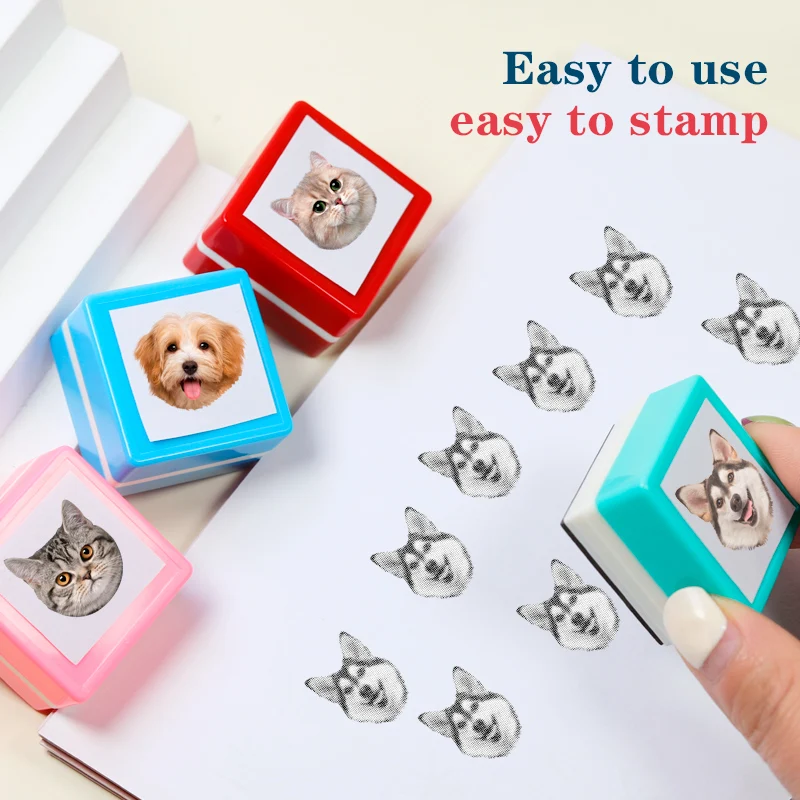 カスタムメイドのペットポートレートスタンプ DIY 犬フィギュアシールパーソナライズされた猫犬 Cuztomized 記念品章簿記用