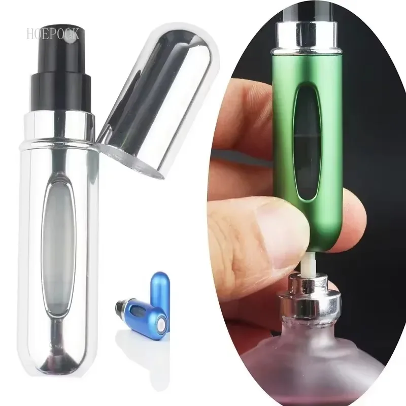 5ml/pcs Refillable Metal Perfume Bottle with Spray Fragrance Pump Portable Travel Cosmetic Container Mini Spray Atomizer Bottle