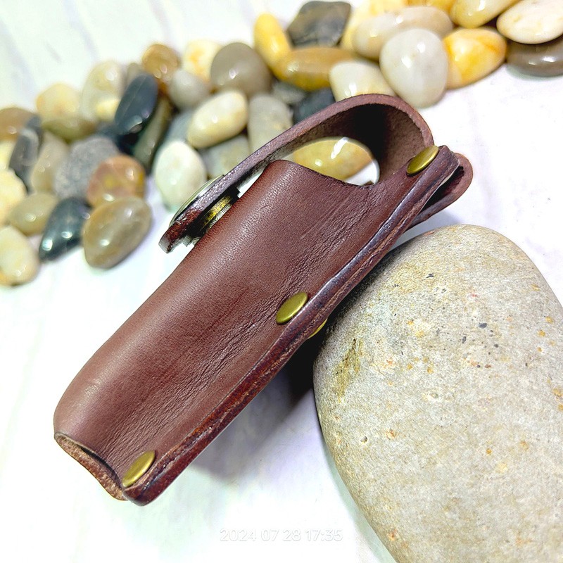 Vouwmes Holster Riem Pack Jackknife Houder Cover Heuptas Leger Mes Schede Echt Leer Op Maat Mf