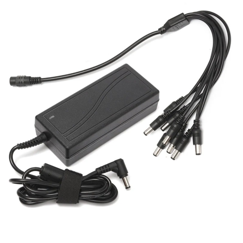 ESCAM DC 12V 5A Monitor adaptador de corriente fuente de alimentación + Cable divisor de corriente de 8 vías para cámara/Radios cámara CCTV de vigilancia