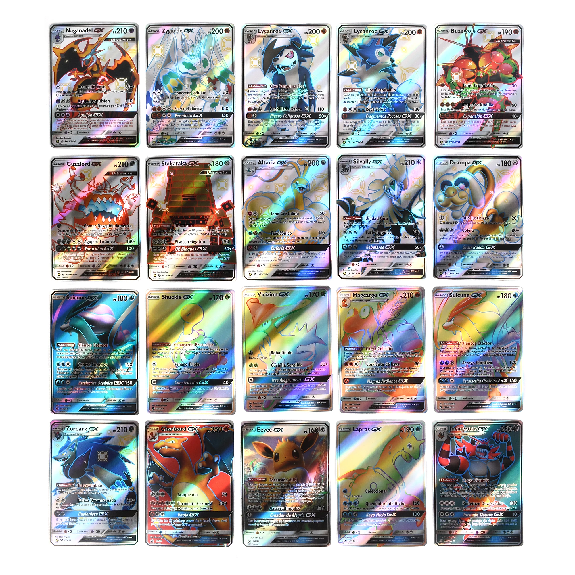 20 шт./компл. испанские карты gx cartas pokemon испанская карта с подарками для детей Gx V Max VMAX