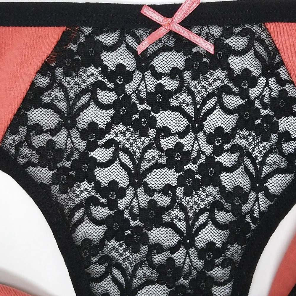 Celana dalam renda seksi wanita, dalaman Thong rongga pinggang rendah bernafas, G String menggoda ukuran besar