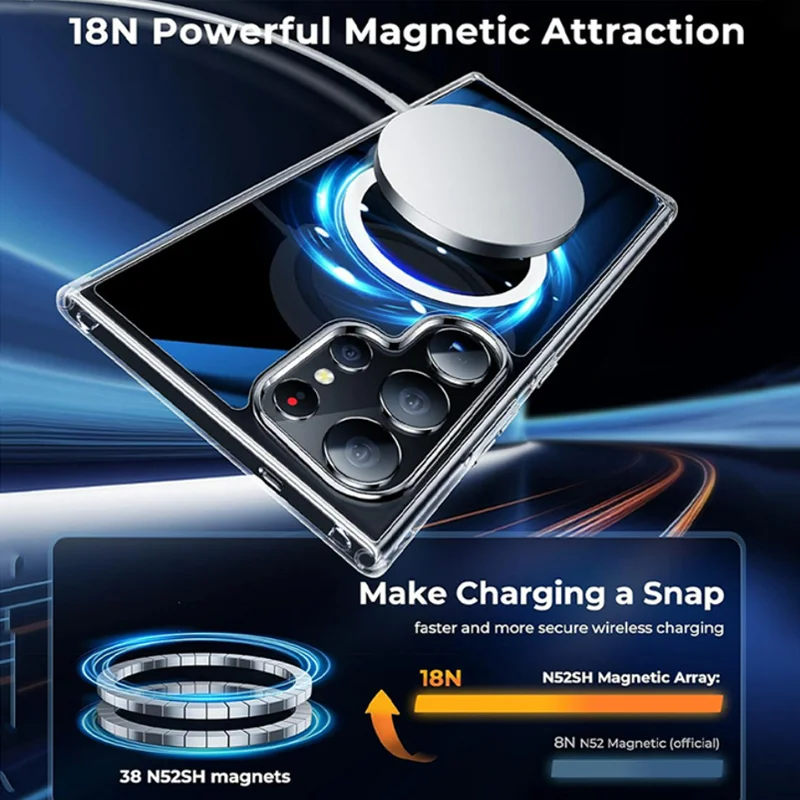 TPU für Magsafe magnetisches kabelloses Laden transparentes Gehäuse für Samsung Galaxy S24 S23 S22 Ultra Plus stoß feste Silikon hülle