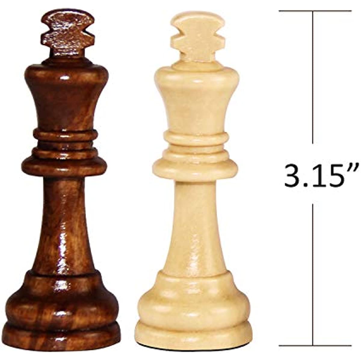 Figuras de ajedrez de 8CM/3,15 pulgadas, piezas de ajedrez de madera maciza, solo piezas de ajedrez de madera Staunton para torneo