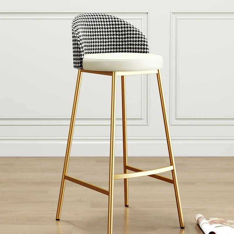 Bancos de bar de luxo modernos, cadeiras de jantar europeias de metal, quarto moderno, decoração de móveis