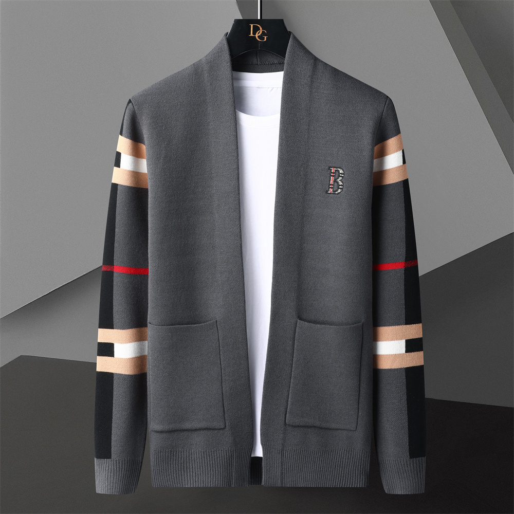 Cárdigan colorido empalmado de estilo británico para hombre, Chaqueta de punto, suéter informal versátil, abrigo, novedad de Otoño de 2023
