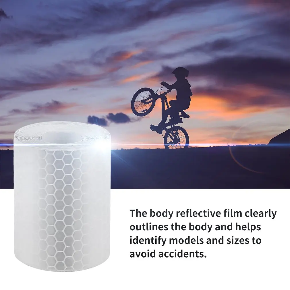 1 Roll 5cmx3m Safety Mark Reflective Tape Stickers For Bicycles Frames Motorcycle Self Adhesive Film Warning Tape Film