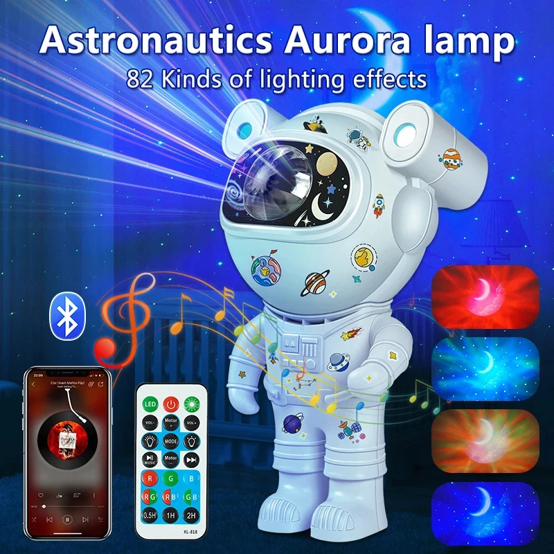 Estrela projetor luz noturna 360 ajustável astronauta nebulosa galáxia iluminação para crianças presente de aniversário de natal