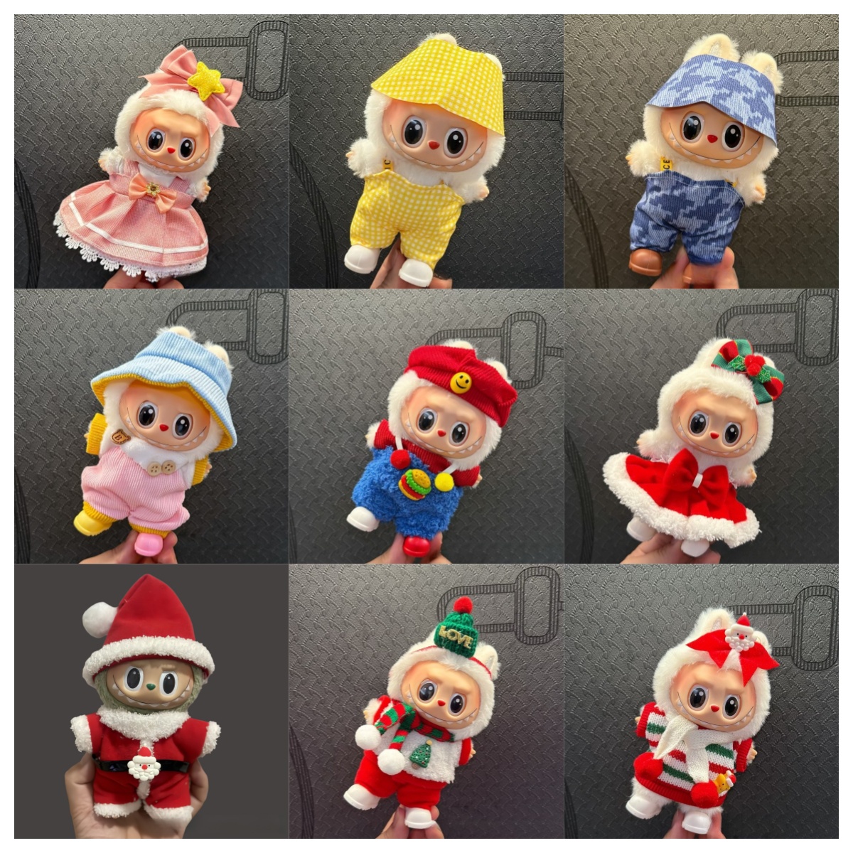 Christmas Clothes for Labubu 17cm Accessories Christmas Outfit Suit for Labubu Big Into Energy Doll Holiday Outfits Accessories