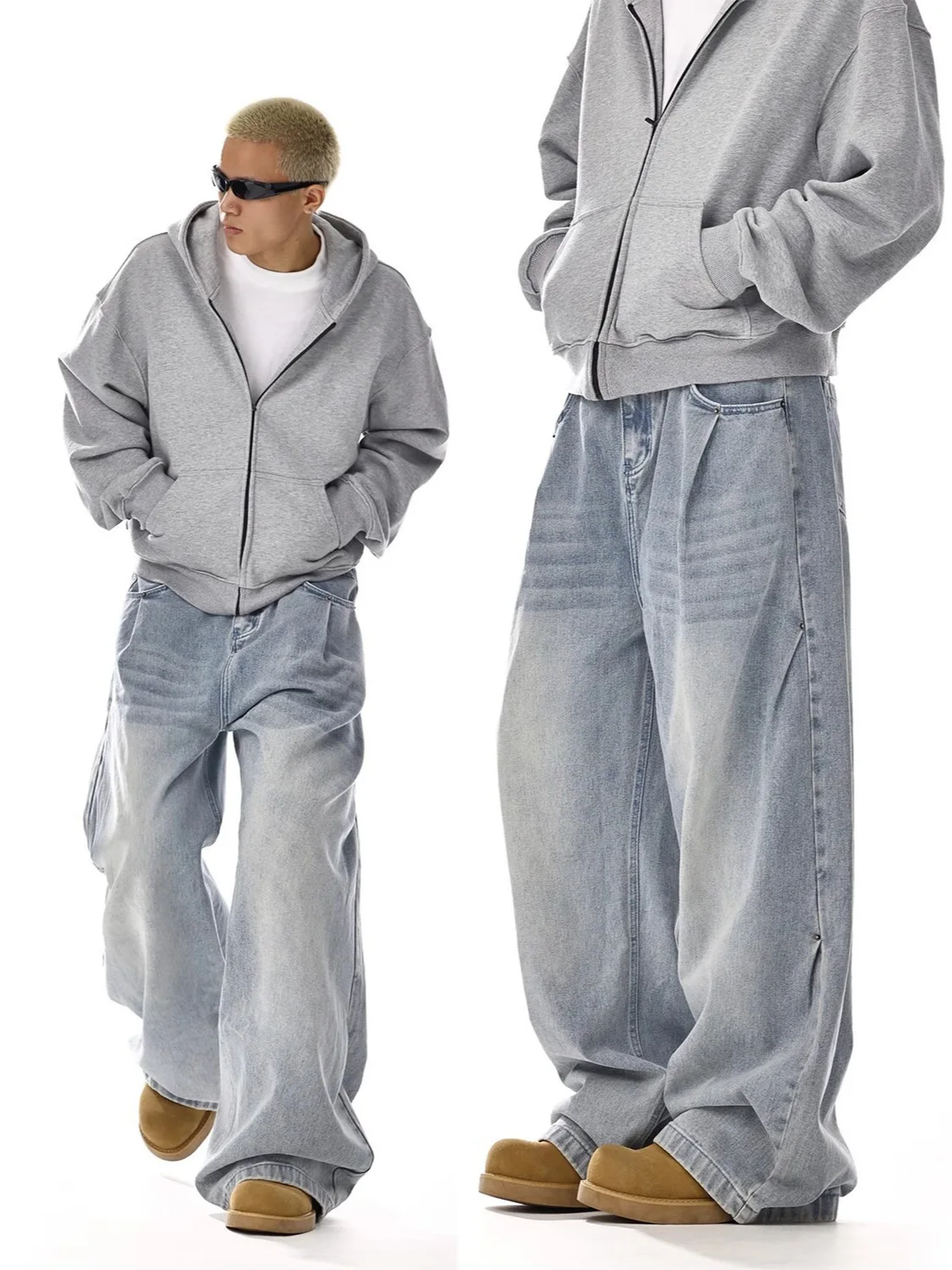 Y2K Men's Baggy Jeans Unisex Trendy Casual Wide-Leg Denim Pants High Street Quality American Style Streetwear Oversize Trousers