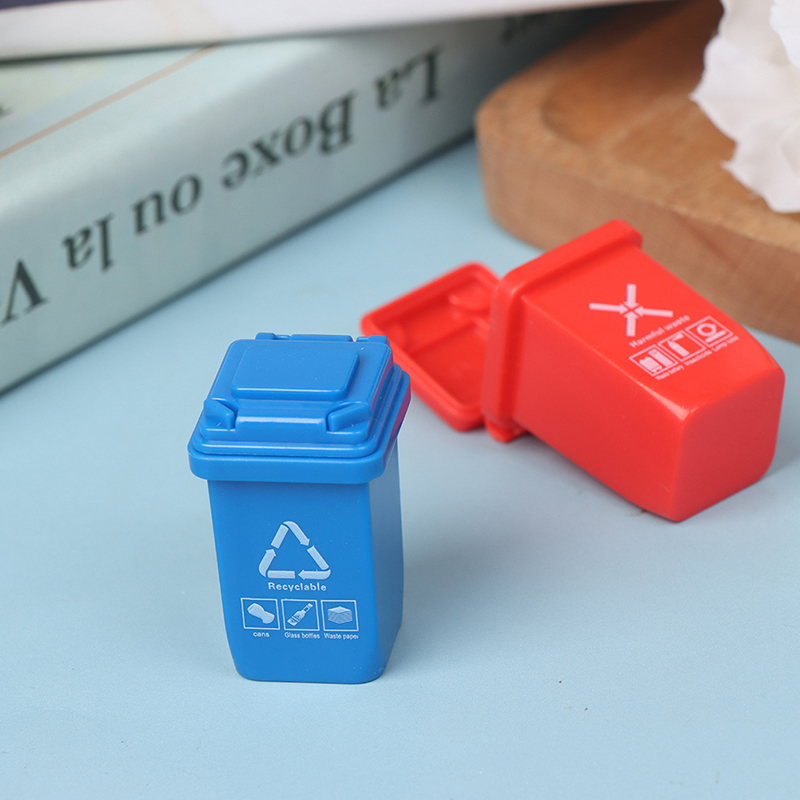 5PCS 1:12 casa delle bambole in miniatura bidone della spazzatura modello accessori mobili giocattoli camion della spazzatura lattine bordo veicolo bidone giocattolo regali
