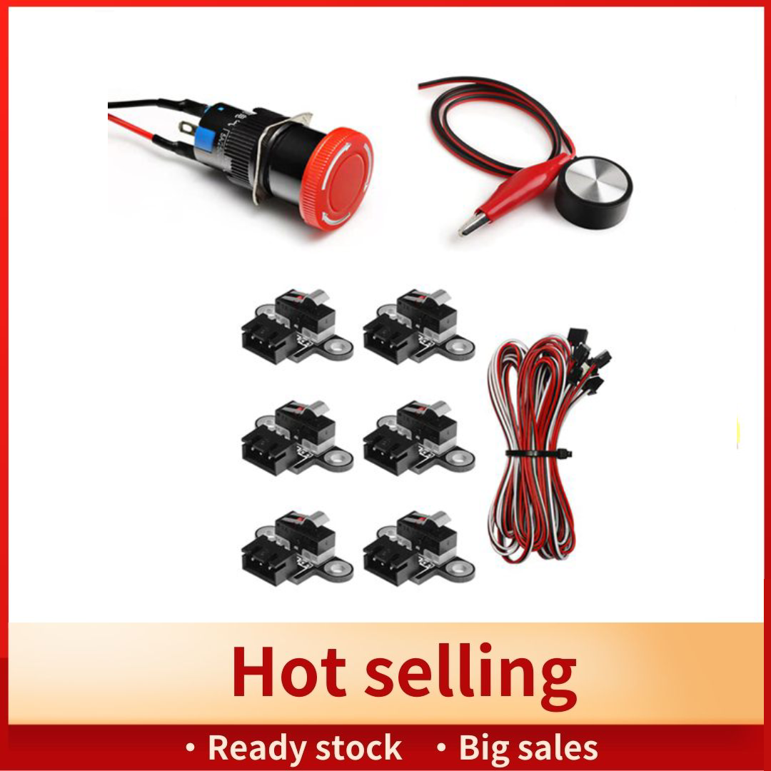 Kit de accesorios esenciales para máquina CNC 3018PROVe, parada de emergencia, herramienta de ajuste del eje Z, sonda táctil, microinterruptores