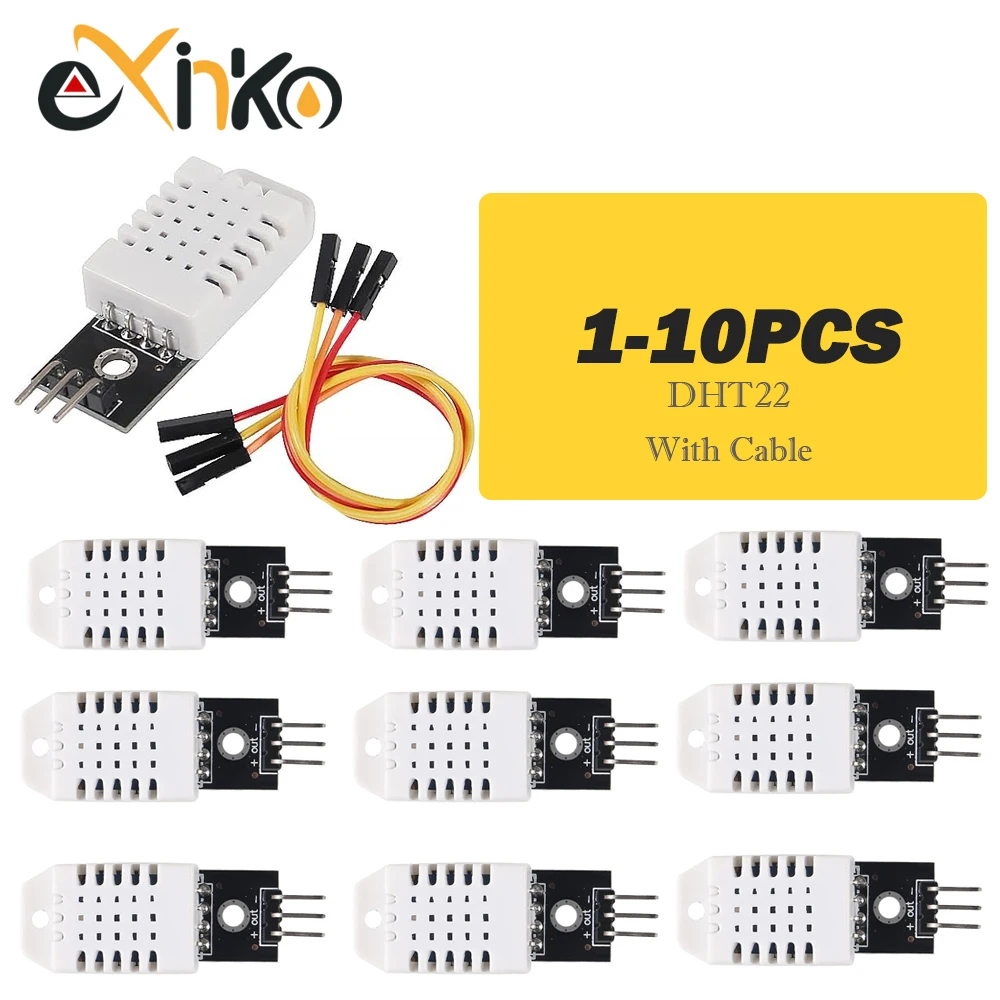 1-10pcs Digital Temperature and Humidity Sensor DHT22 AM2302 Module+PCB with Cable For Arduino