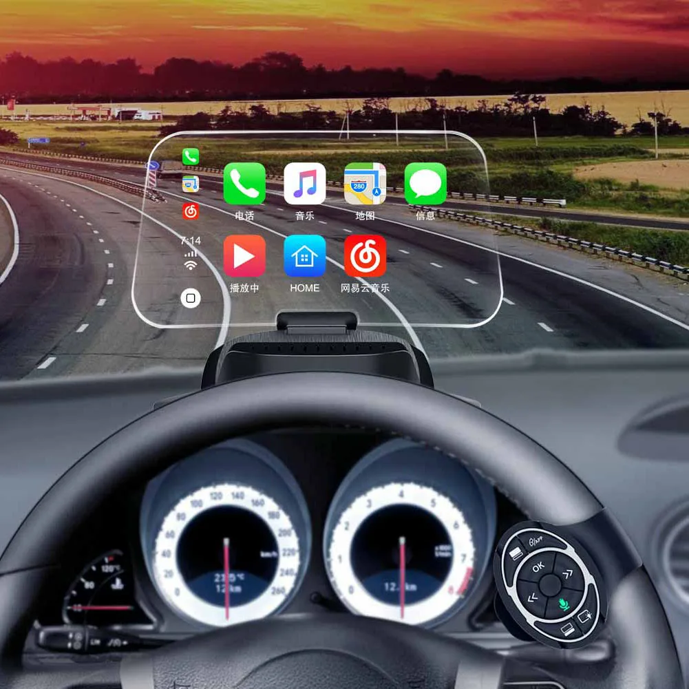 Display Head-up più venduto per display LED con mani libere e telecomando per auto HUD003