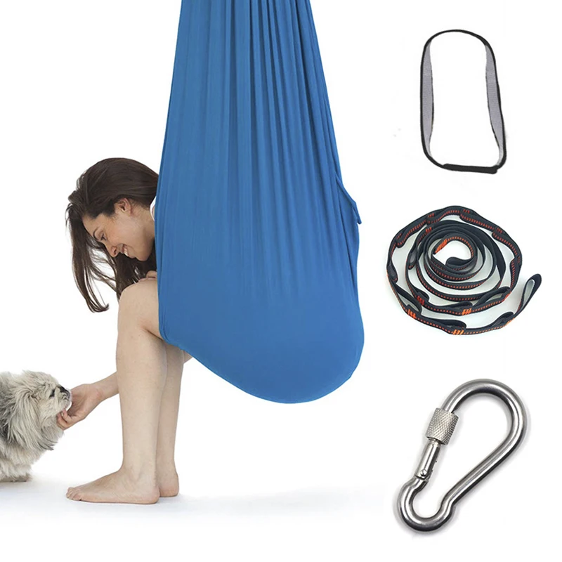 Hamaca columpio de algodón para niños, para autismo, ADD, terapia, abrazadera, terapia sensorial infantil, paquete elástico, asiento estable, columpio, juguete