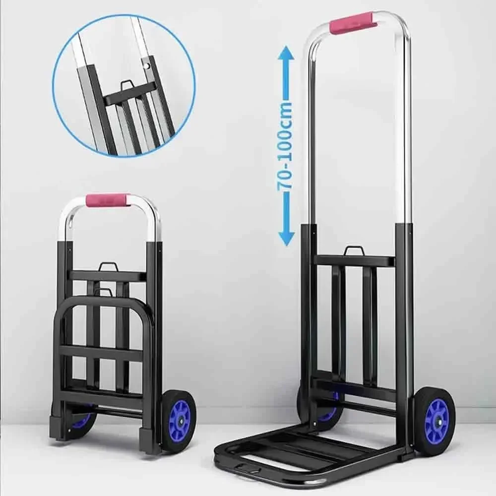 Carrello portabagagli multiuso con 3 corde elastiche Carrello pieghevole regolabile per generi alimentari da viaggio all'aperto
