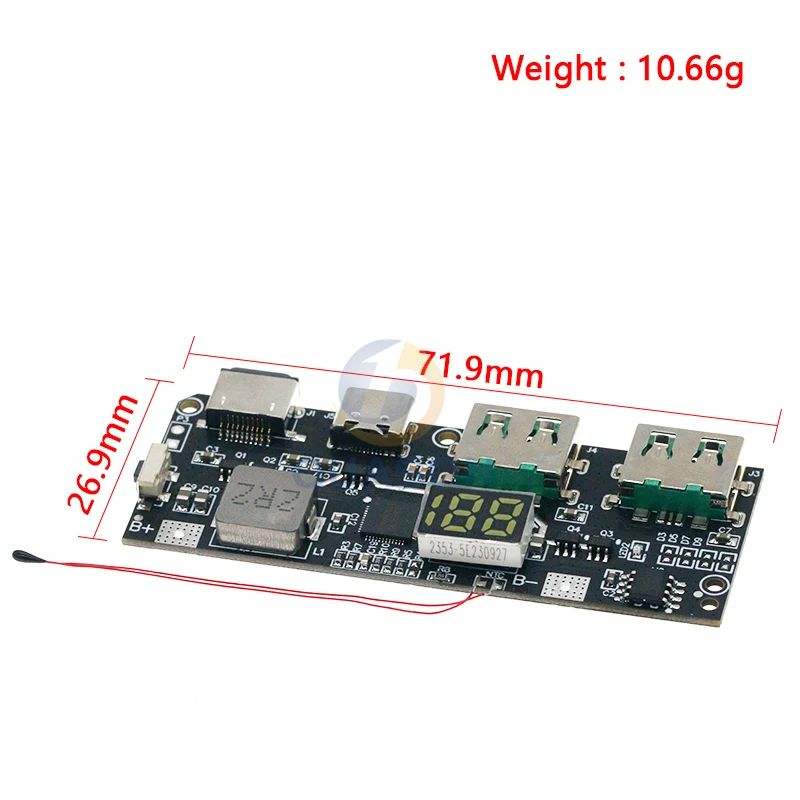 QC4.0 QC3.0 LED Dual USB 5 В 4,5 А 22,5 Вт Micro/Type-C USB Мобильный внешний аккумулятор 18650 Модуль зарядки Температура/Защита цепи