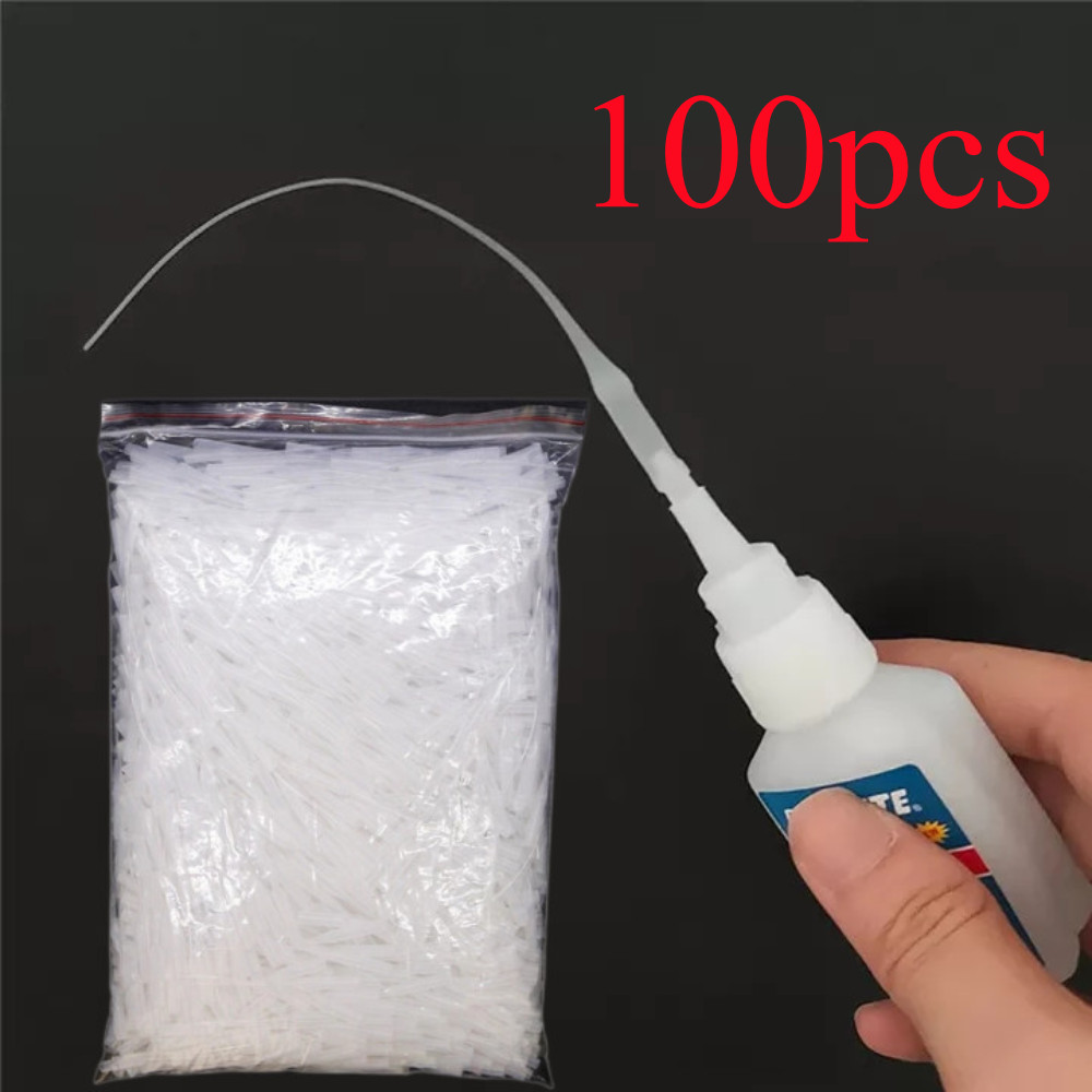 100 Máy Tính Rõ Ràng Keo Micro-Đầu Nhựa Lọ Keo Dán Đầu Applicator Thả Ống Vòi Phun Cho Phòng Thí Nghiệm Dính Đựng Bộ Mở Rộng