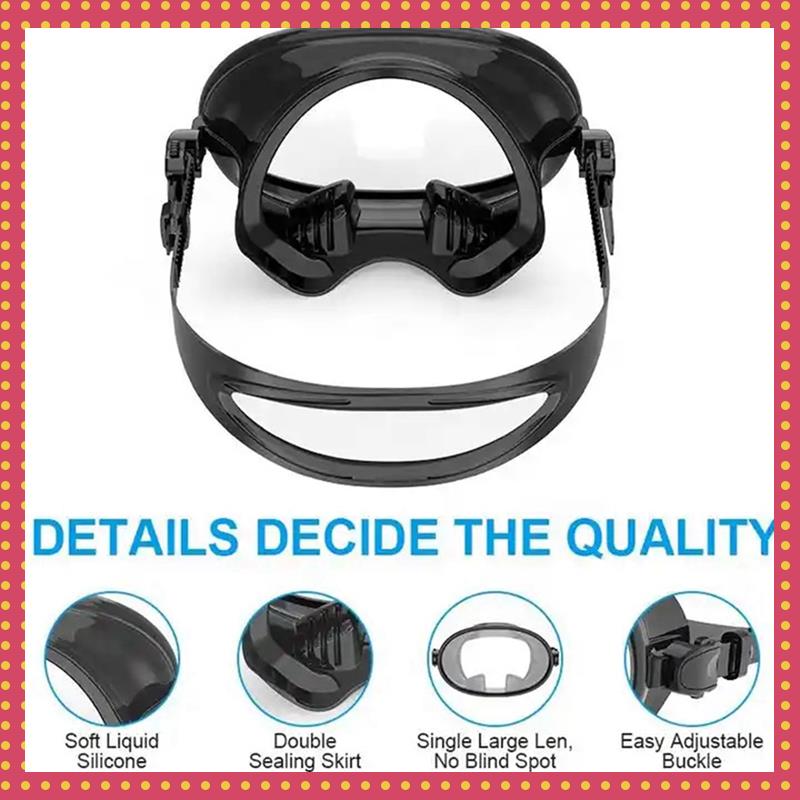 B74A HD Field Of Vision Diving Goggles Waterproof Anti-Fog Explosion-Proof Silicone Goggles Retro Free Diving Masks Easy To Use