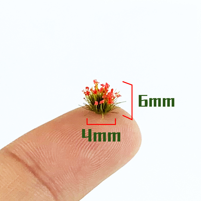 ミニチュア花草モデル ABS 植物材料 DIY HO 鉄道/建物/庭の砂テーブル風景ジオラマキット