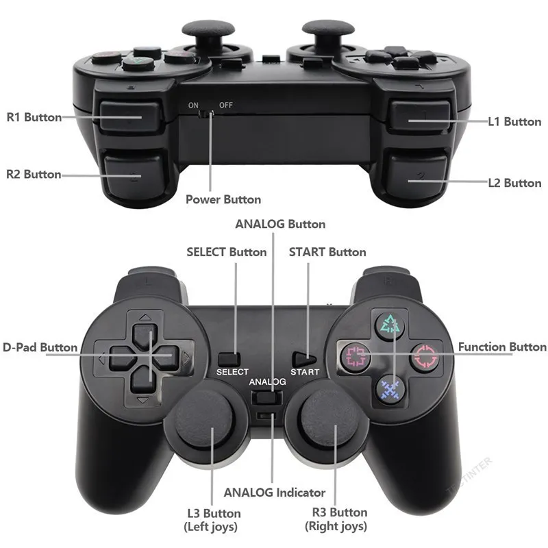 Wireless Gamepad for Sony PS2 Controller for Playstation 2 Console Joystick Double Vibration Shock Joypad  USB PC Game Controle