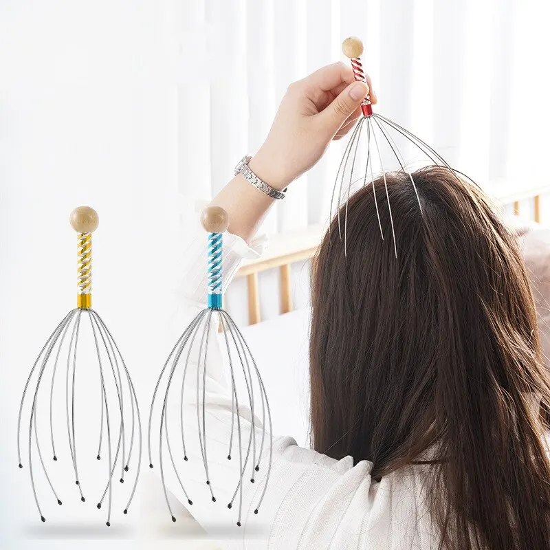 2PCS Kopf Massage Kopf Kratzen Octopus Kopfhaut Nicht Seele Extractor Göttliches Werkzeug Haar G Kopf Massage Kopf Drücken Release massager