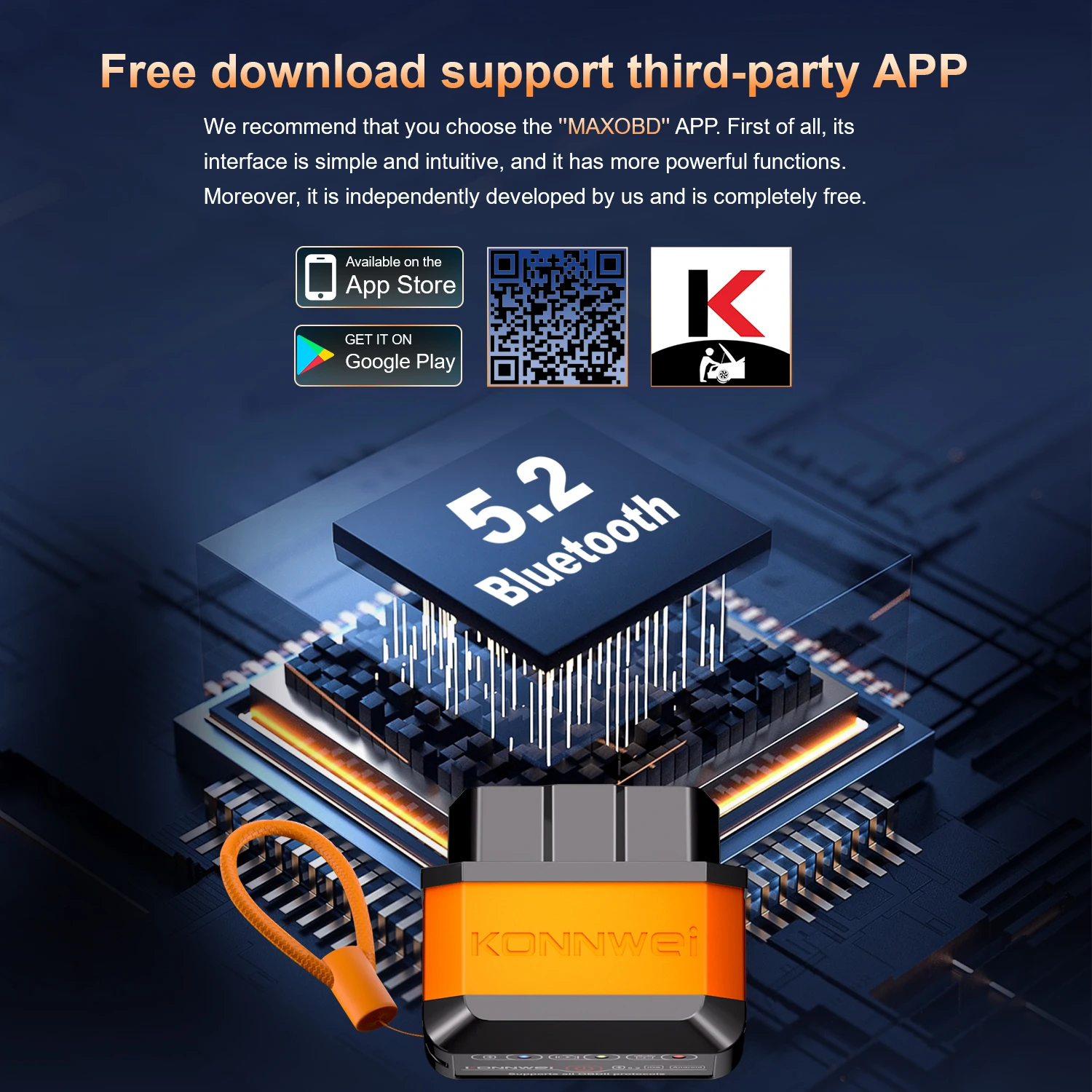 Konnwei carro obd2 ferramenta de diagnóstico de falhas conexão bluetooth maxobd app controle varredura códigos de erro claro carro obd2 ferramenta de verificação
