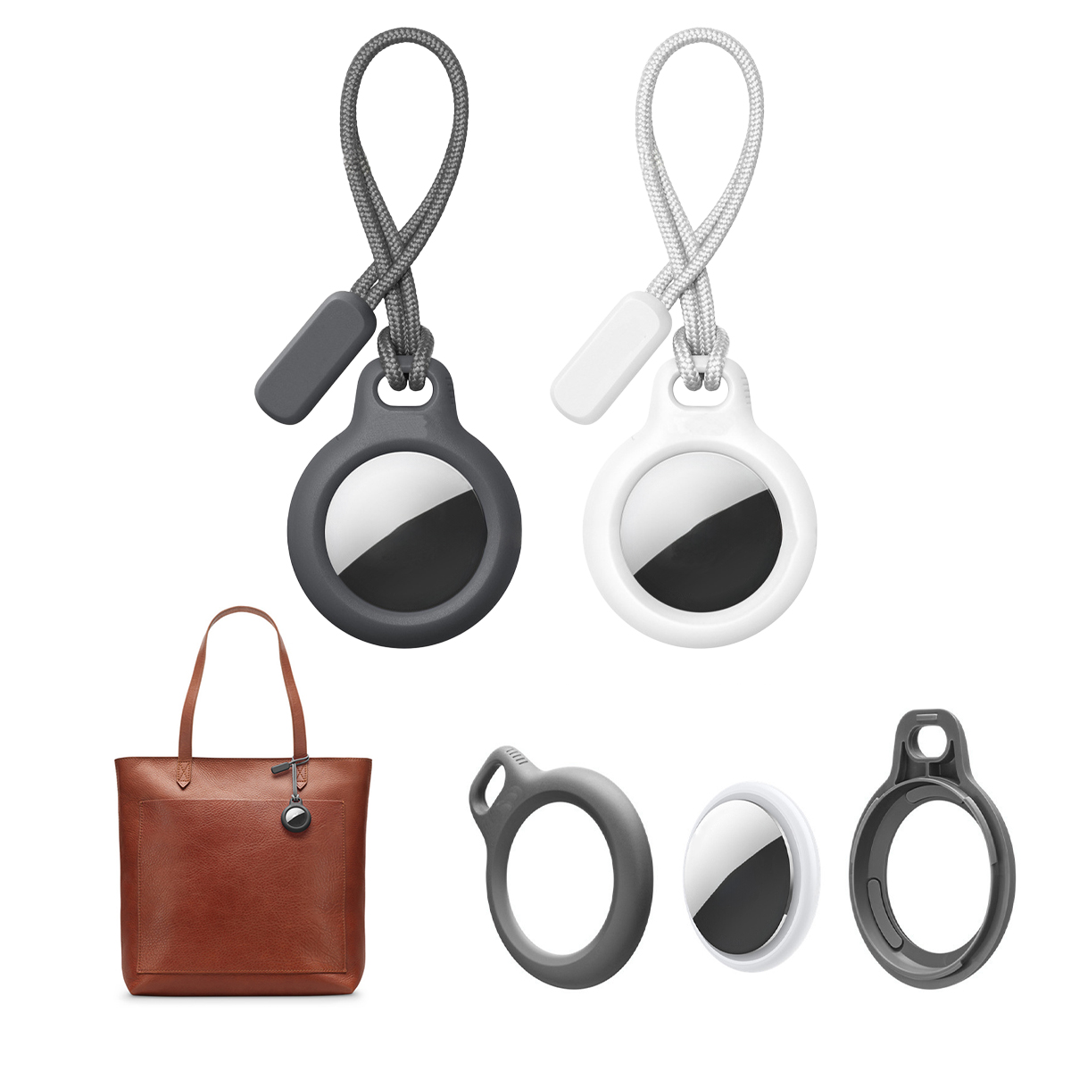 Stylish Holder with Strap For Apple Airtag Case Protective Cover Bumper Tracker Accessories Anti-scratch Keychain Air Tag Cover