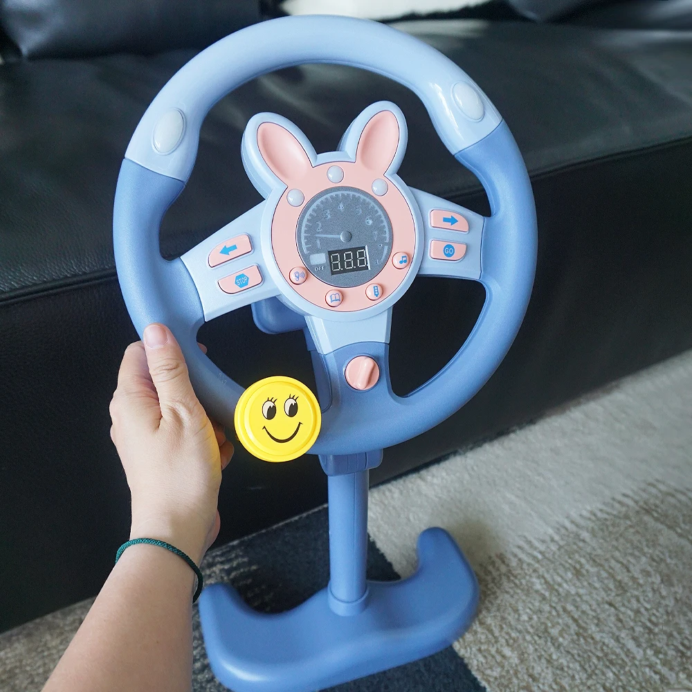 Simulado elétrico direção de condução tridimensional portátil roda copiloto brinquedo luz e som educacional presentes das crianças