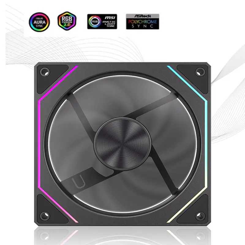 TEUCER 120mm Chassis Fan ARGB 4PIN 800-1600RPM PWM Silent Cooling 12CM Fan Desktop PC Case Cooling Kit