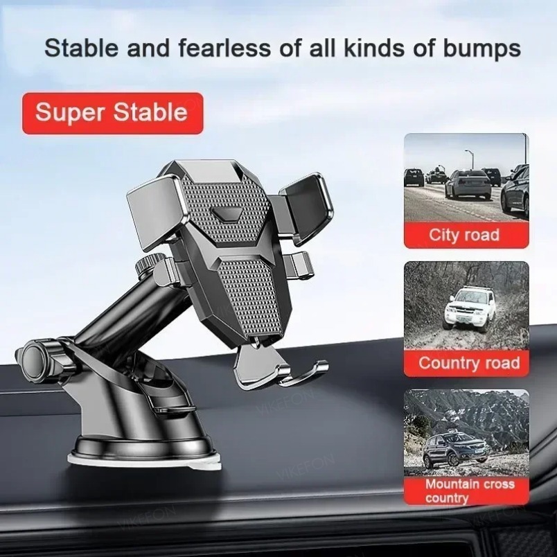 VIKEFON Universele Sucker autotelefoonhouder voor iPhone Samsung Xiaomi 360° ° Voorruit Autodashboard Mobiele mobiele steunbeugel