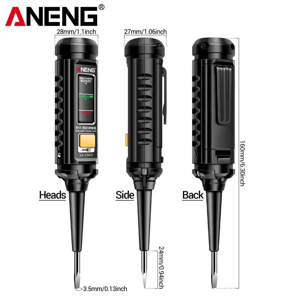 ANENG B15 probador de voltaje multifunción Detector de pluma inducción AC 24V-250V voltímetro NCV línea de cable punto de interrupción herramientas de electricista