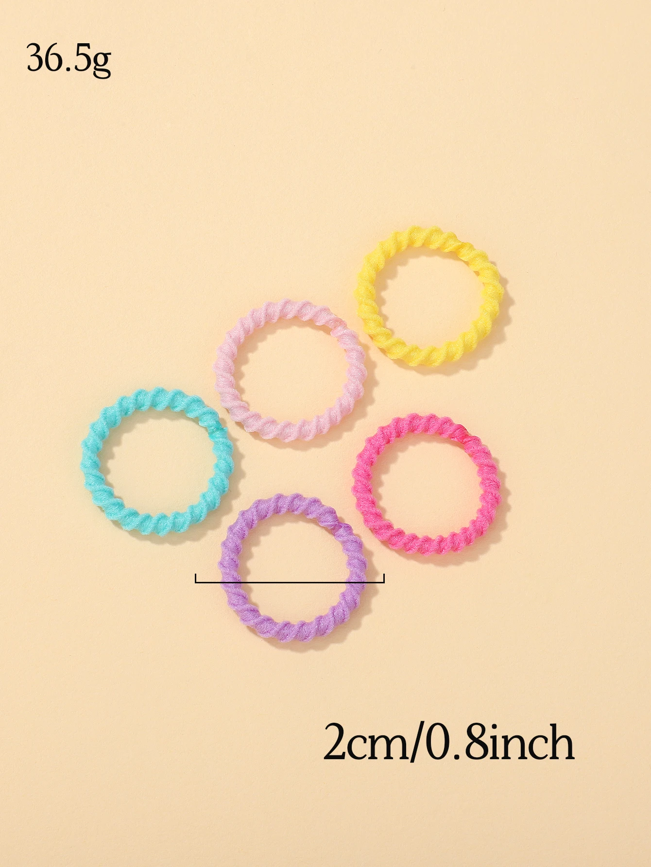 Conjunto de faixa de borracha colorida para crianças pequenas, 100 peças, 2cm de altura, anéis de polegar elásticos que não machucam o cabelo, scrunchies de bebê, linha pequena