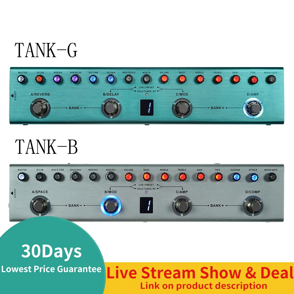 M vave Tank G Pure Digital Multi эффективная гитарная педаль эффектор реверберация задержка мод AMP Встроенная перезаряжаемая литиевая батарея