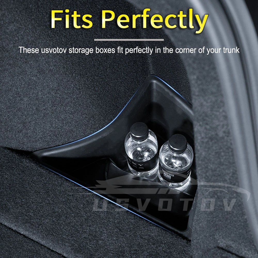 Voor 2024 2025 Tesla Model 3 hoogland Kofferbak Side Opbergdoos met Cover Staart Boot Organizer Partitie Decoratie accessoires
