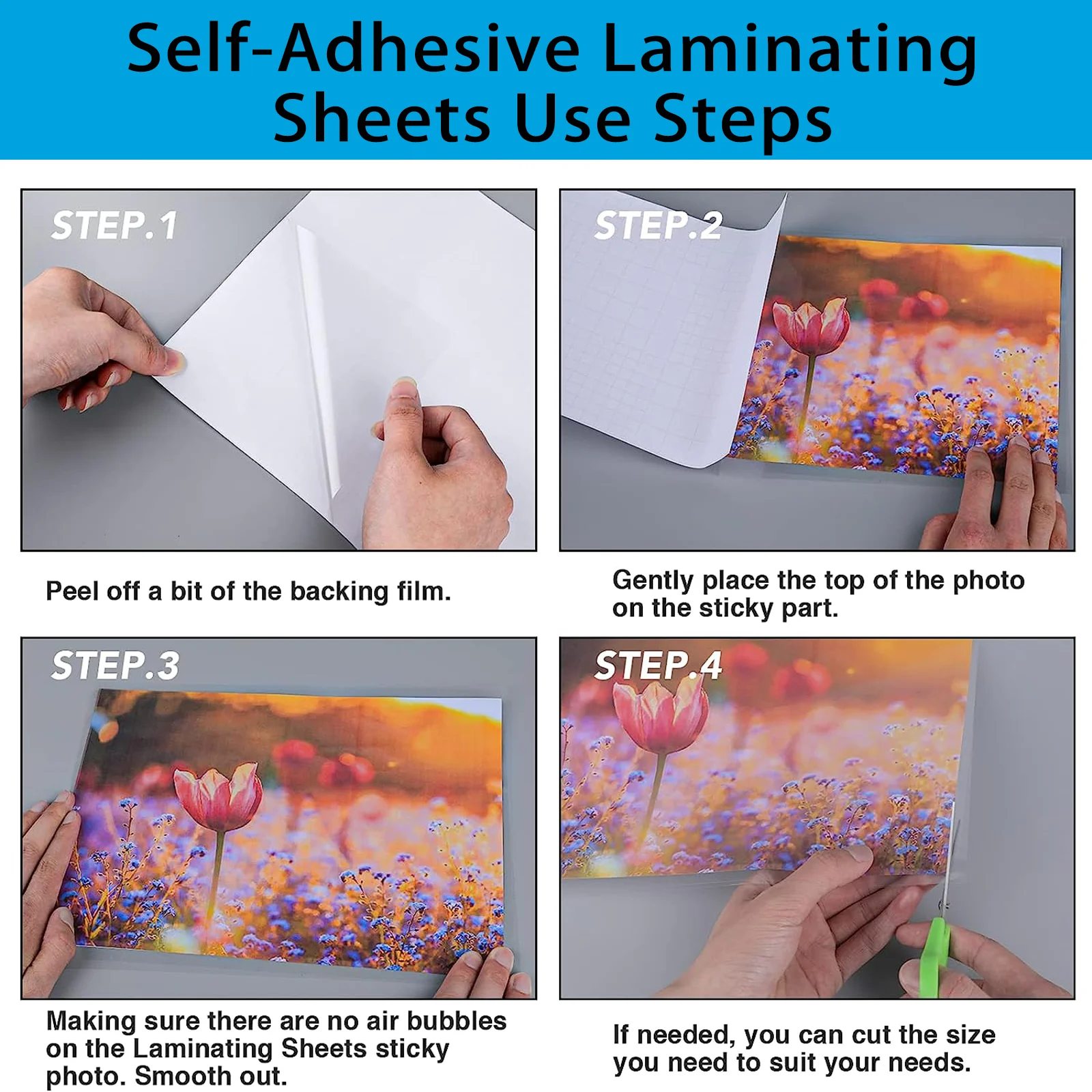 20/50 แผ่น A4 CLEAR Glossy เย็นฟิล์มเคลือบ Self-Adhesive ไวนิลสติกเกอร์กันน้ํา Non-พิมพ์ Office & Home Use