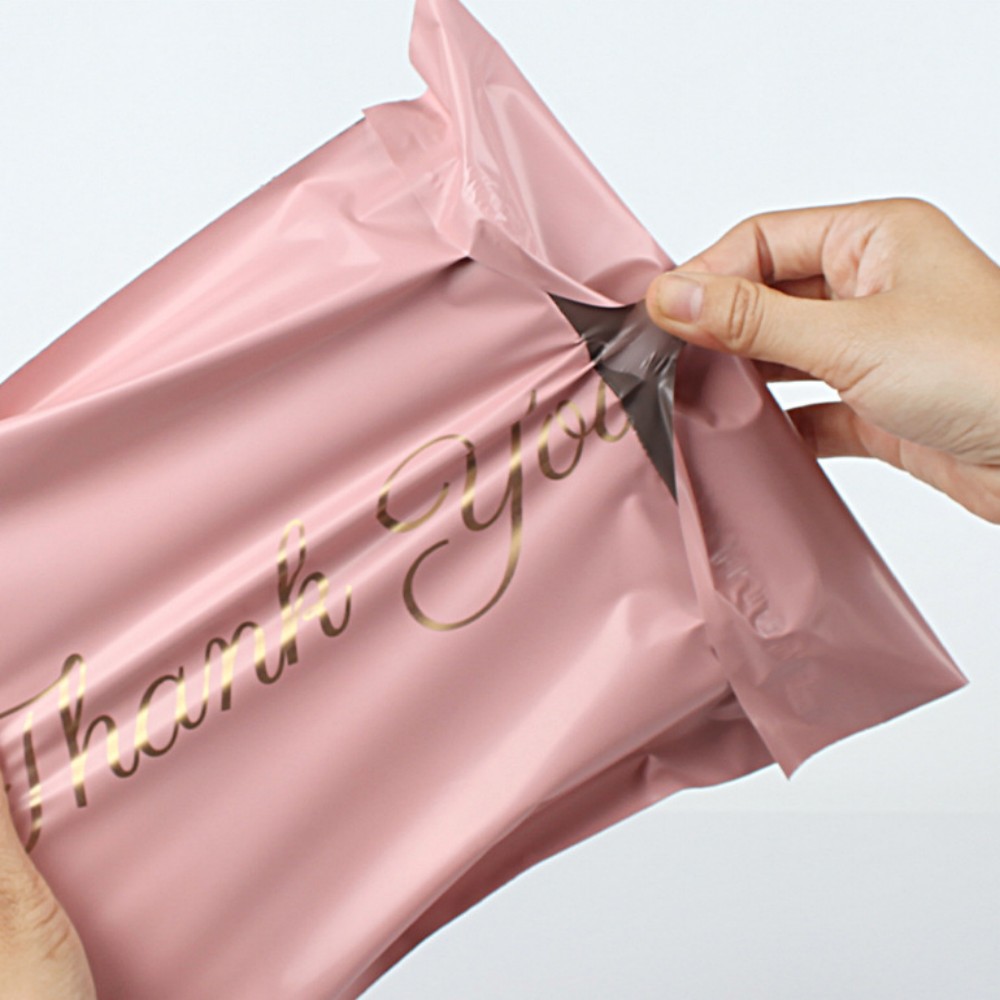 100 Stück rosa Dankesumschläge Versandtaschen Selbstklebende Verpackungsbeutel Versiegelte Express-Beutel Versandtasche Express-Verpackungszubehör