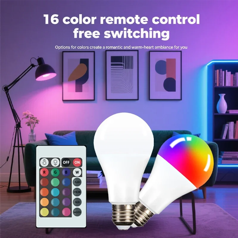 Lampadine a LED AC 220V E27 RGBW Bombillas Lampada a LED Telecomando IR Modificabile Colorato RGB Bianco Ampole Faretto Lampadina a LED