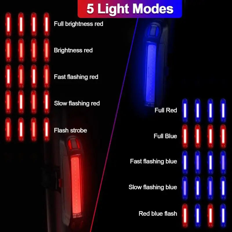 Xe Đạp Phía Sau Đèn USB Chống Nước LED Sạc An Toàn Cảnh Báo Đèn Xe Đạp Tặng Phụ Kiện Đi Đêm Đi Xe Đạp Họa Tiết Rằn Ri Nét Ta 016RAR