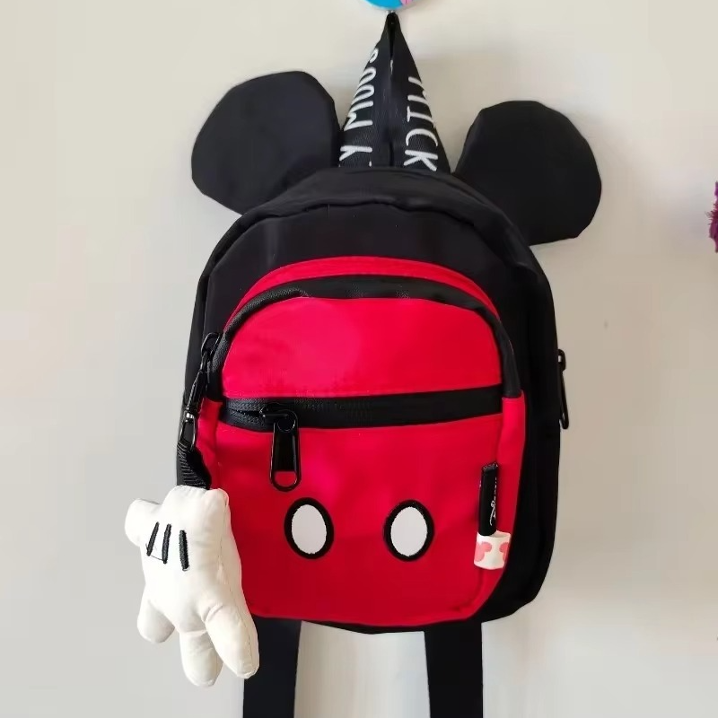 Disney Cartoon Mickey Neue kinder Schule Tasche Mädchen Rucksack Mickey Maus Kleine Hand Anhänger Mode Schule Tasche