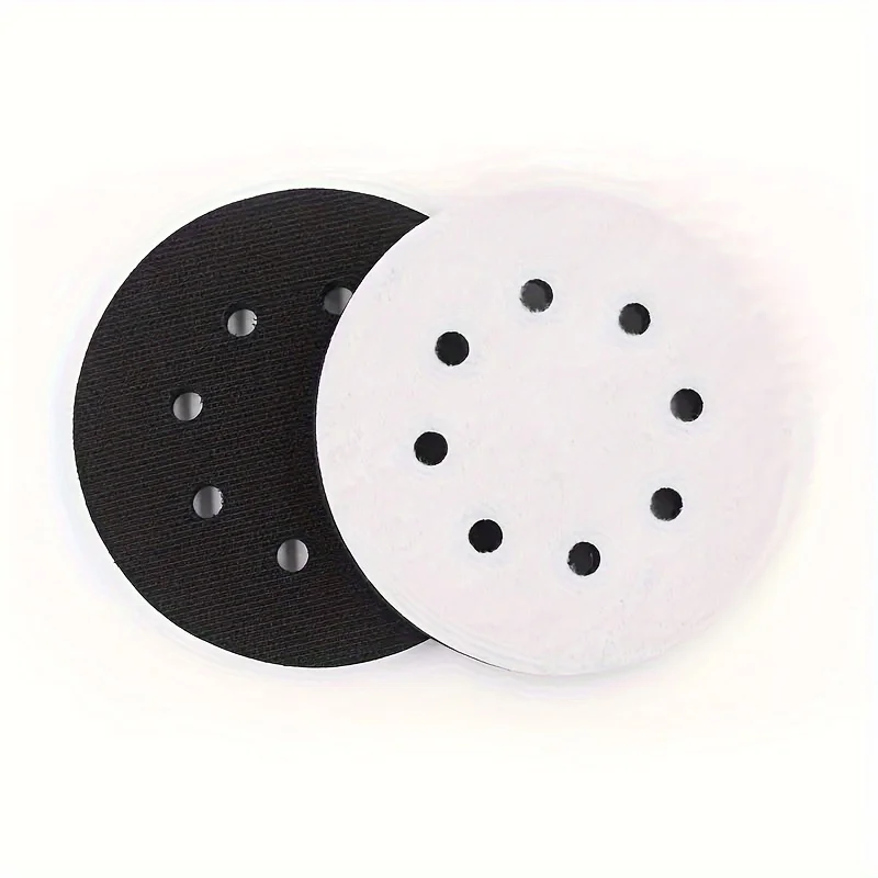 2 Pack Interface Pad 5 Inch 8 Holes Hook and Loop Soft Sponge Cushion Buffer Pads for Sanding Disc 125mm Orbital Sander Pads