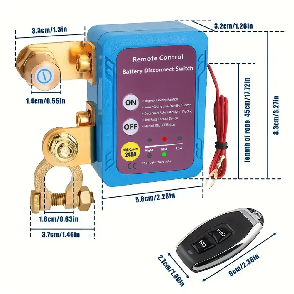 Batterij Disconnect Schakelaar 12V 240A Uitschakelen Afgesneden Kill Switch Met Afstandsbediening Schakelaar Voor Auto Vrachtwagen