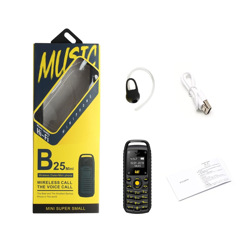 UNIWA Siêu Mini 0.66 Inch 2G Di Động B25 Không Dây Bluetooth Cầm Tay Giá Rẻ Tai Nghe Mở Khóa ĐTDĐ Dual SIM thẻ