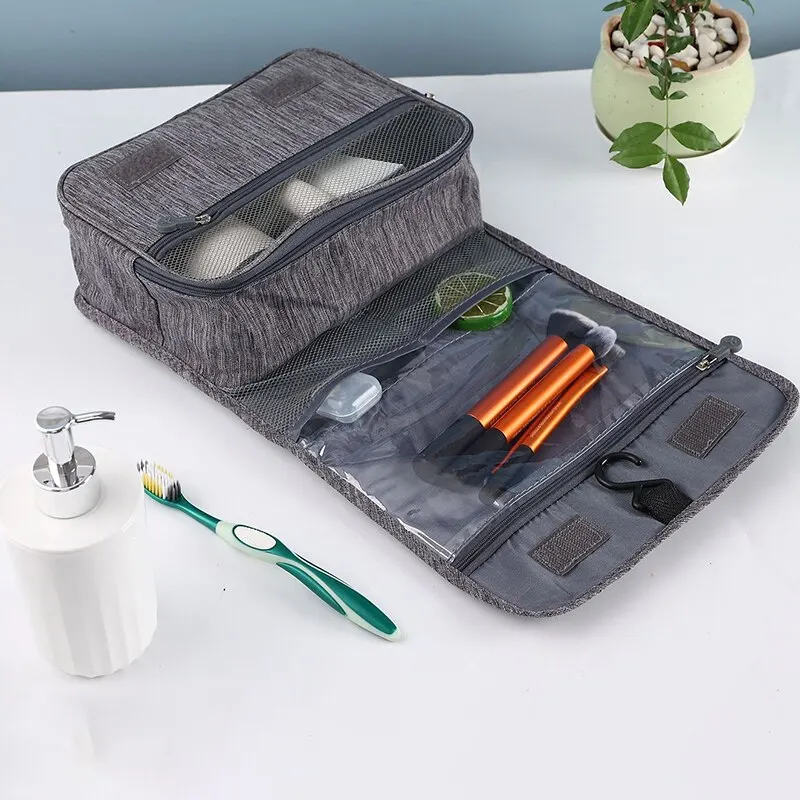 Organizador plegable para artículos de tocador, bolsa de almacenamiento colgante, estuche de maquillaje para baño, bolsa de cosméticos, bolsa de viaje para negocios