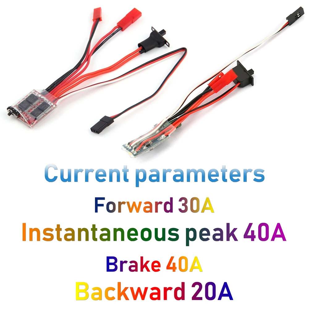 Micro ESC 20A 30A Brushed ESC RC ESC Electric Speed Controller 2S 4~8v for DIY Mini 1/16 1/18 1/24 RC Car Boat Tank w/Brake