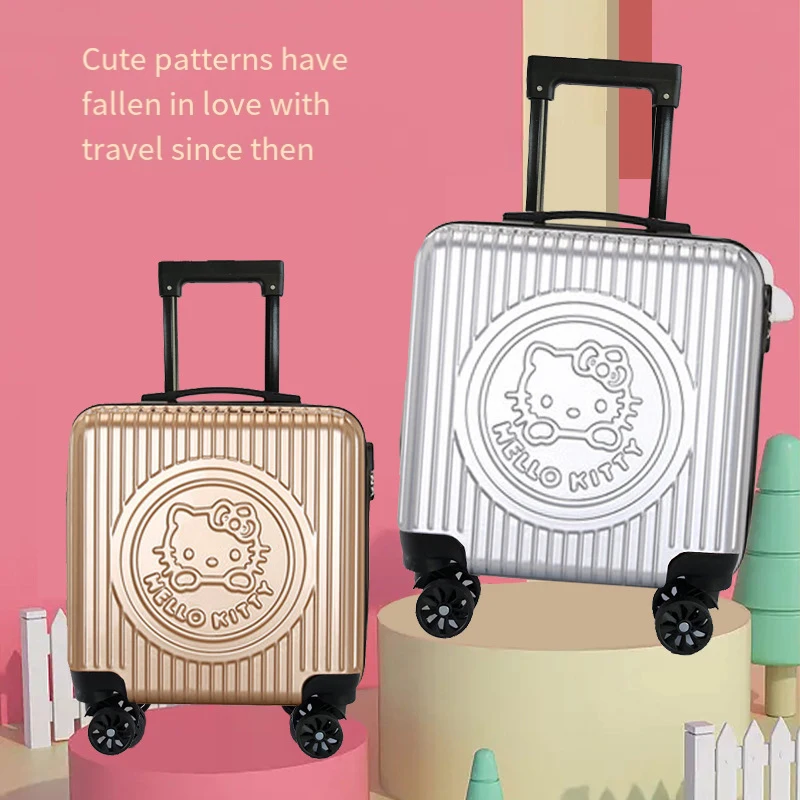 ใหม่ 20 นิ้วเด็กรถเข็นน่ารัก Sanrios Hello Kittys การ์ตูน Universal ล้อกระเป๋าเดินทางขนาดใหญ่ความจุกระเป๋าเดินทาง